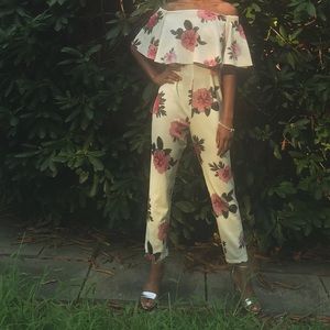 ASOS White Floral Jumpsuit